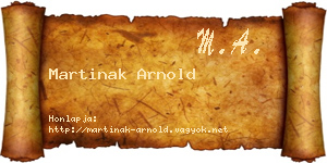 Martinak Arnold névjegykártya